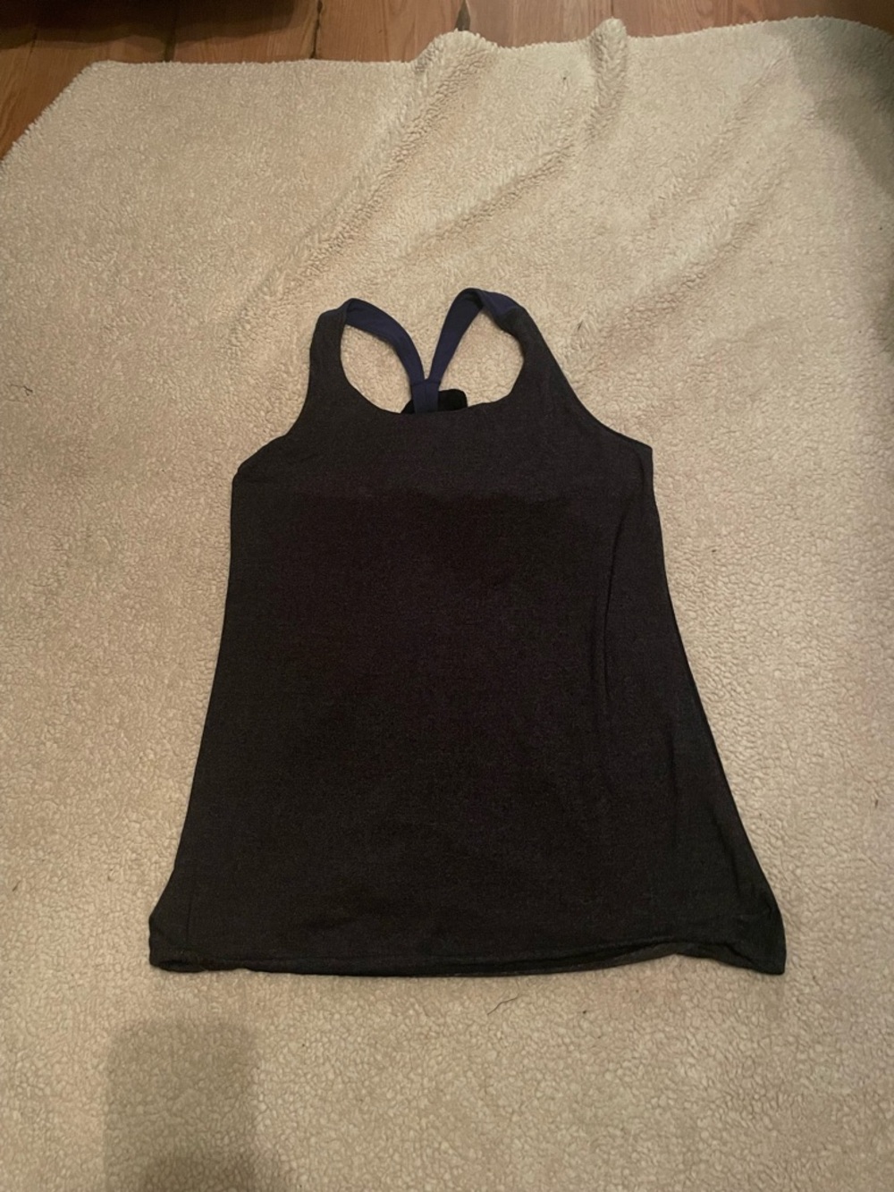 Lucky Brand Black Racerback Tank with Navy Straps